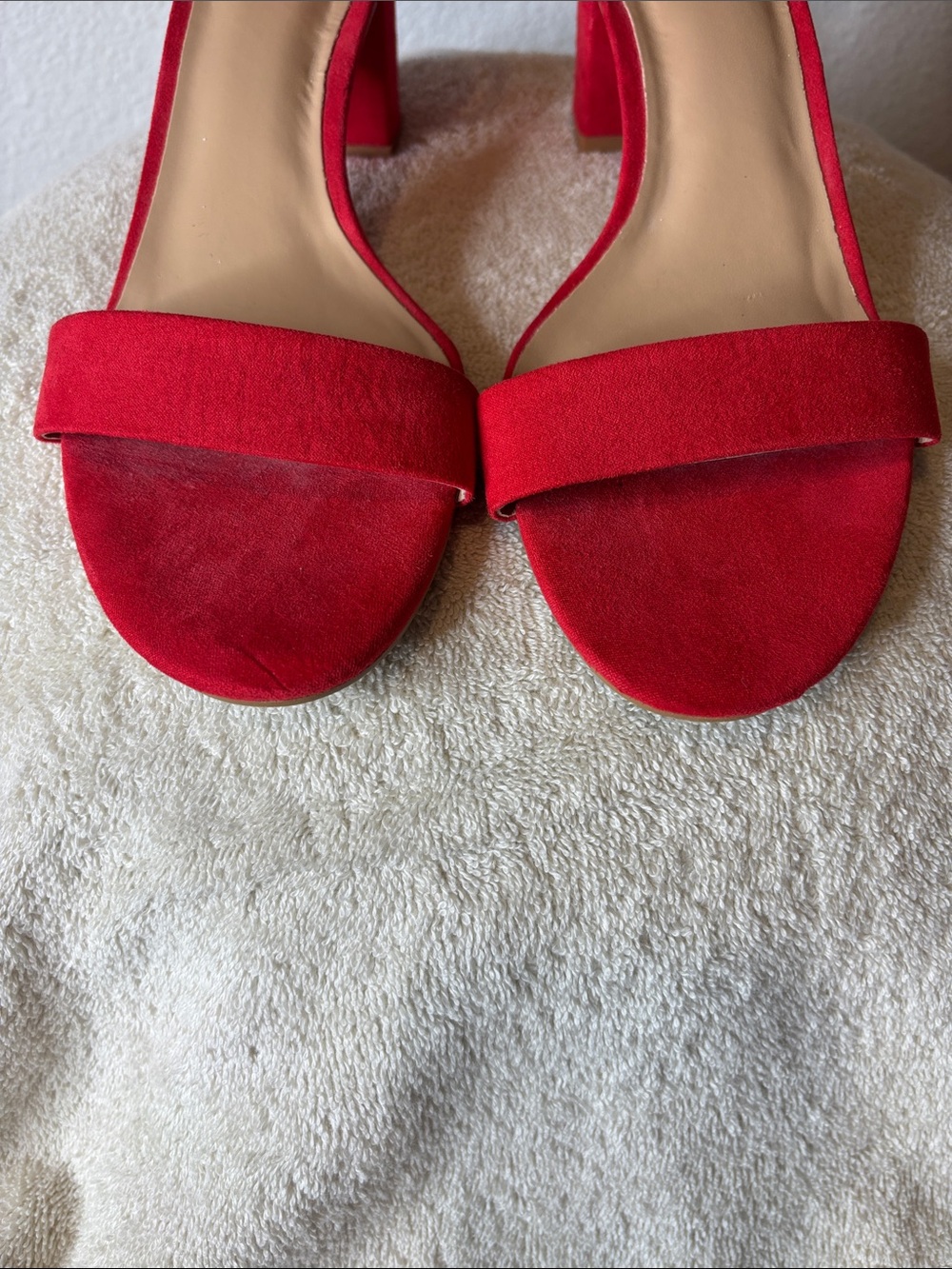 🧡Block Heel Sandals Women's 10 Orange Suede Ankle Strap Pizzanni 🧡 - Picture 3 of 14